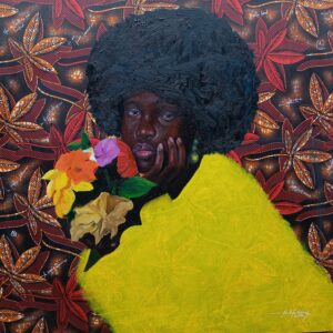 Waiting To Blossom -21st Century, Contemporary, Figurative, Mixed Media, Fabrics, 2025