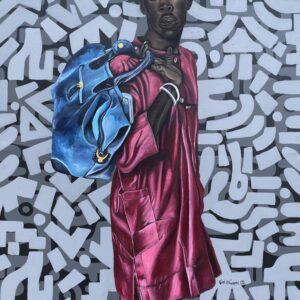 Away From Home - 21st Century Contemporary Figurative Modern Painting, Migration, 2025