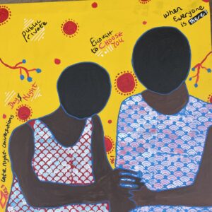 Halfway Love 1 - 21st Century Contemporary Abstract Expression, Flowers, Couples, 2026