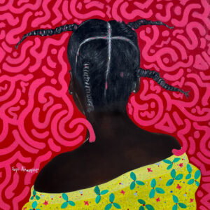 Identity 1 - 21st Century, Contemporary, Portrait, Mixed Media, African Woman Hair, 2024