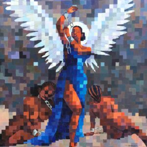 An Ode To Liberty -21st Century, Contemporary, Figurative, Pixelated, Nude Women, 2023